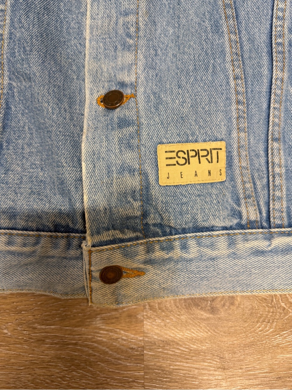 Esprit Vintage 80s/90s Blue Mens Size Medium Trucker Jean Jacket - Picture 2 of 16